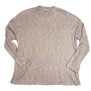 Bohme Beige Marbled Heathered Ribbed Soft Lightweight Knit Shirt Top Size Medium